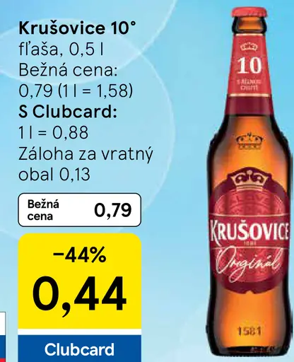 Krušovice 10° fľaša plechovka