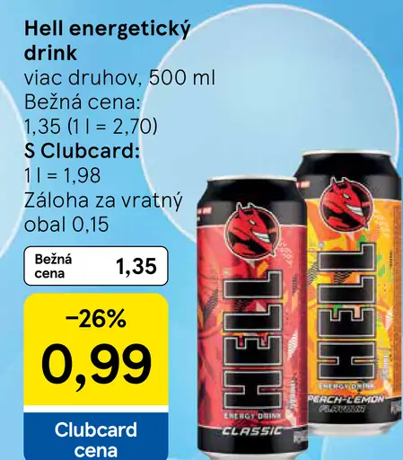 Hell energetický drink viac druhov