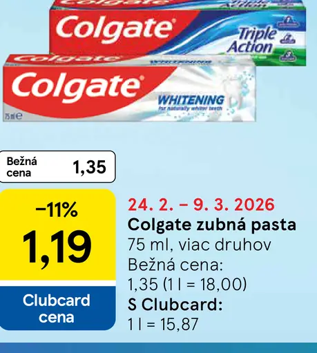 Colgate Triple Action Whitening zubná pasta