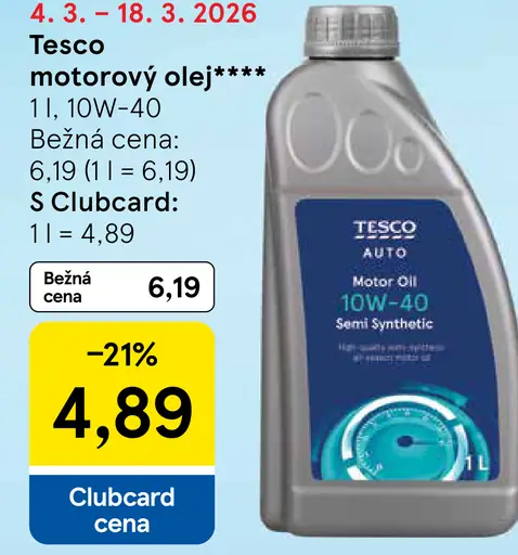 Tesco motorový olej 10W-40 semi synthetic