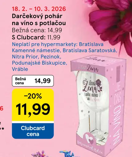 Darčekový pohár na víno s potlačou