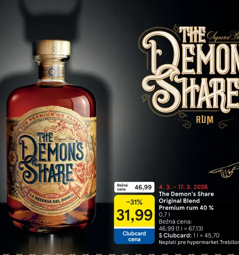 The Demon's Share Original Blend Premium rum 40% 70 cl