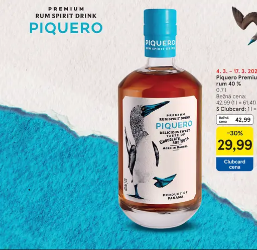 Piquero Premium rum 40 %