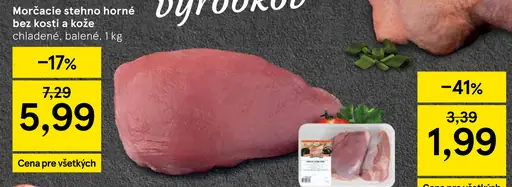 Morčacie stehno horné bez kosti a kože chladené balené