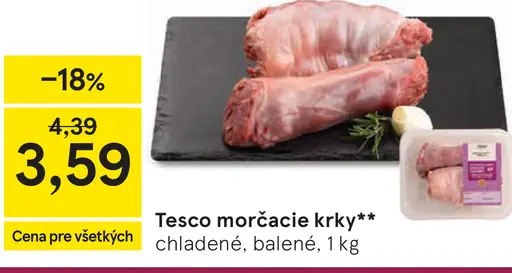 Tesco morčacie krky chladené, balené