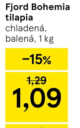 Fjord Bohemia tilapia chladená balená