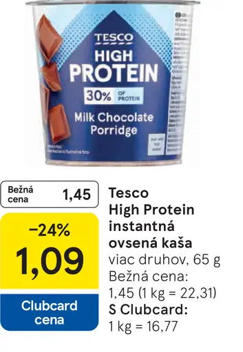 Tesco High Protein instantná ovsená kaša viac druhov