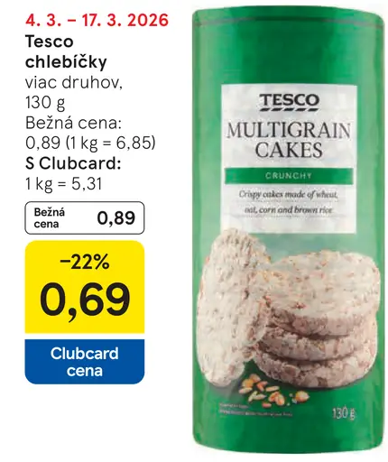 Tesco chlebíčky viac druhov