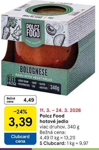 Polcz Food Bolognese ragú s veggies hotové jedlo