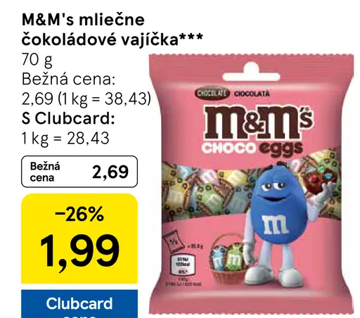 M&M's Mliečne čokoládové vajíčka