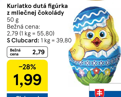 Kuriatko dutá figúrka z mliečnej čokolády