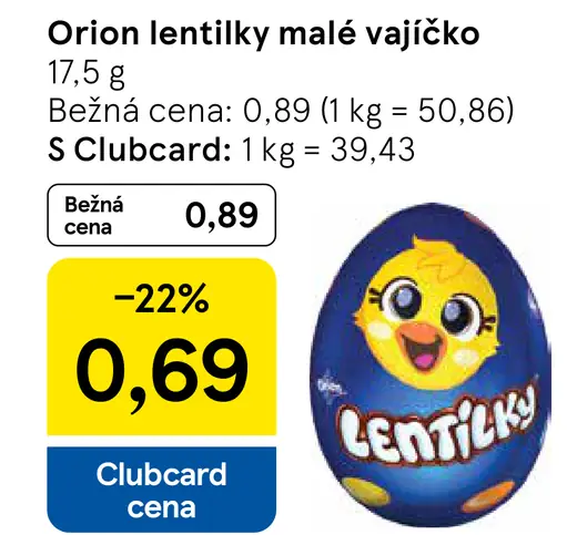 Orion Lentilky malé vajíčko