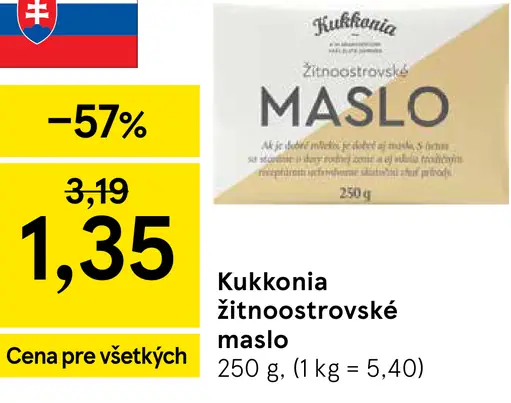 Kukkonia žitnoostrovské maslo