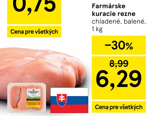 Farmárske kuracie rezne chladené, balené