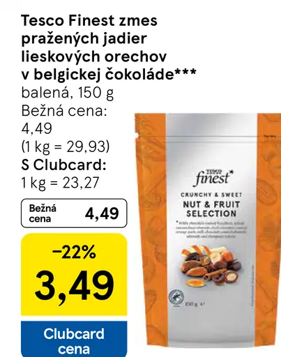 Tesco Finest zmes jadier s belgickou čokoládou a s príchuťou kapučína