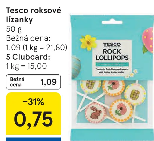 Tesco roksové lízanky