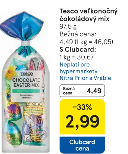 Tesco veľkonočný čokoládový mix