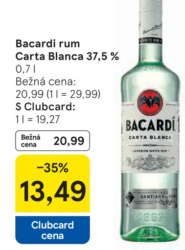 Bacardi Carta Blanca rum 37,5 %