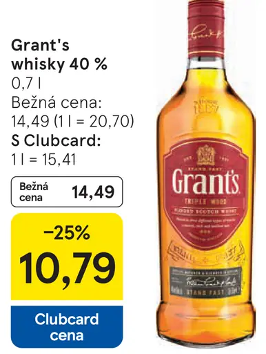 Grant’s whisky 40 %