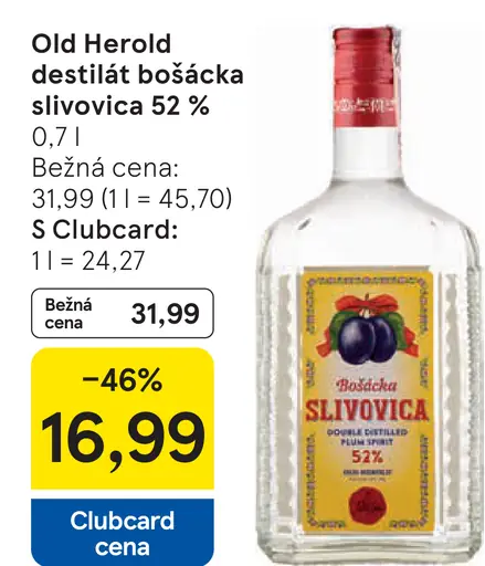 Old Herold destilát bošácka slivovica 52 %