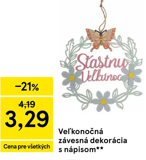 Veľkonočná závesná dekorácia s nápisom