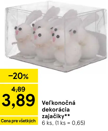 Veľkonočná dekorácia sediaci zajačik