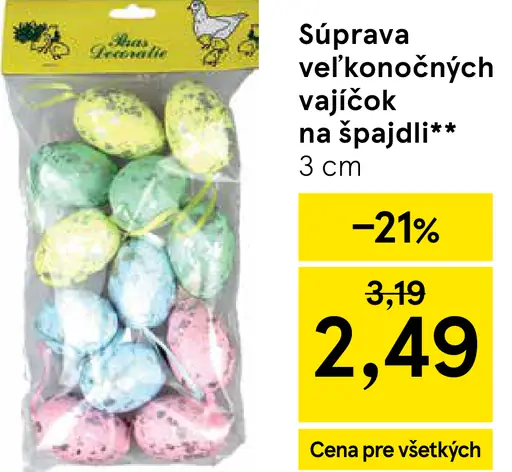 Súprava veľkonočných vajíčok na špajdli 3 cm