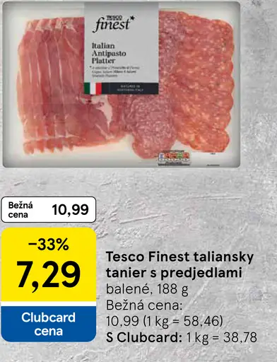 Tesco Finest taliansky tanier s predjedlami