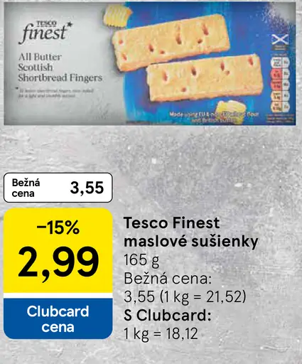 Tesco Finest maslové sušienky