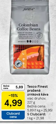 Tesco Finest káva pražená zrnková