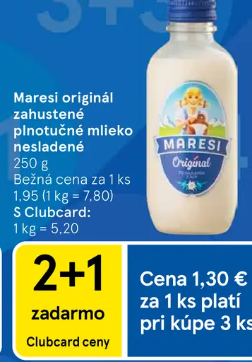 Maresi Original zahustené plnotučné mlieko nesladené