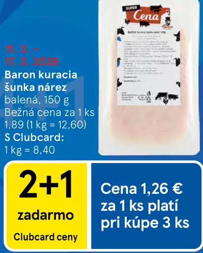 Baron kuracia šunka nárez