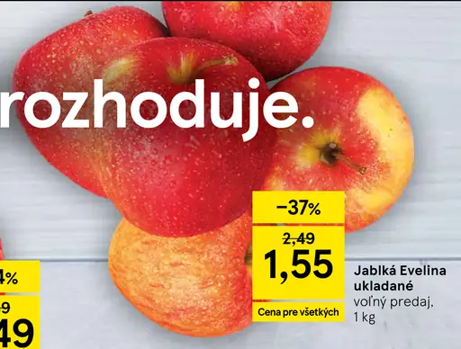 Jablká Evelina ukladané