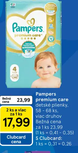 Pampers premium care detské plienky