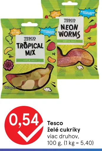 Tesco želé cukríky