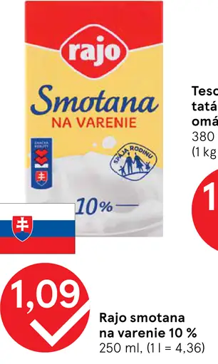 Rajo Smotana na varenie 10%