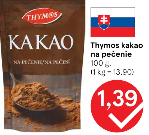 Thymos Kakao na pečenie