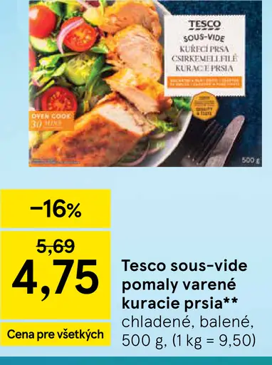 Tesco pomaly varené kuracie prsia
