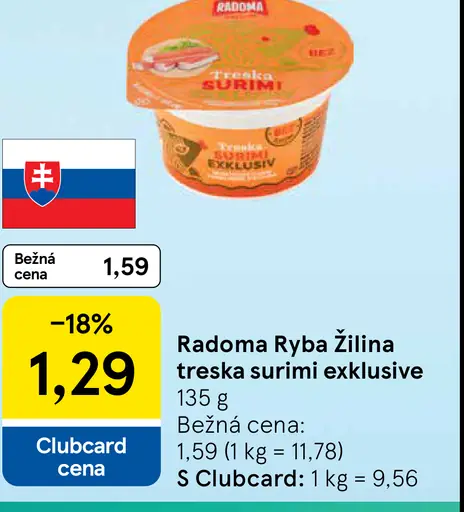 Radoma Ryba Žilina treska surimi exklusive