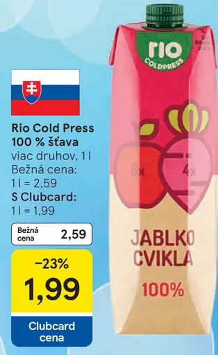 Rio Cold Press 100% šťava viac druhov