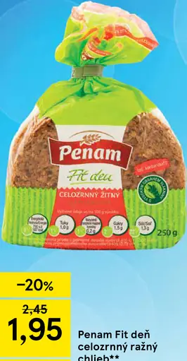 Penam Fit deň Celozrnný ražný chlieb