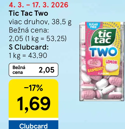 Tic Tac Two dražé mentolové a ovocné