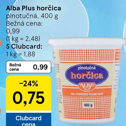 Alba Plus Horčica plnotučná