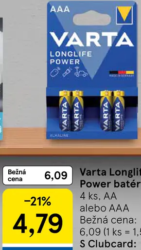 Varta Longlife batérie AA alebo AAA