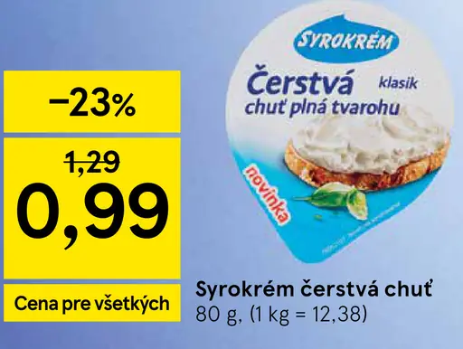 Syrokrém čerstvá chuť tvarohu klasik