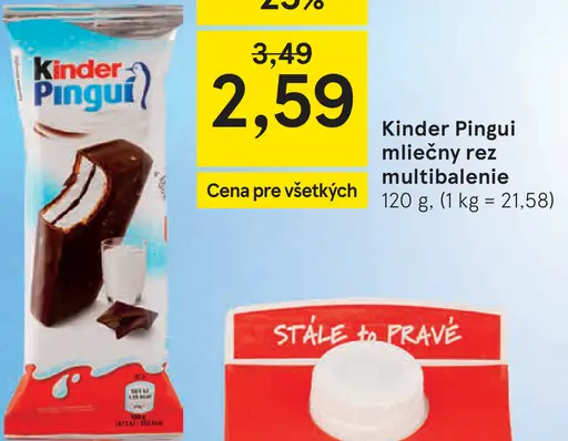 Kinder Pingui mliečny rez multibalenie