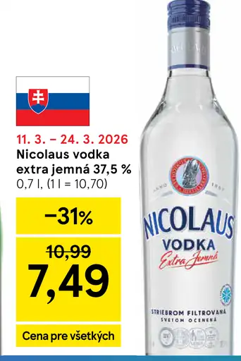 Nicolaus Extra jemná vodka 38%