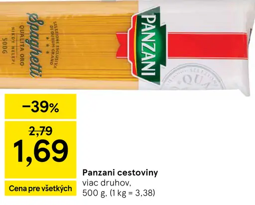 Panzani cestoviny viac druhov