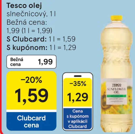 Tesco olej slnečnicový