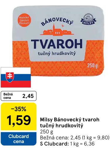 Milsy Bánovecký tvaroh tučný hrudkovitý